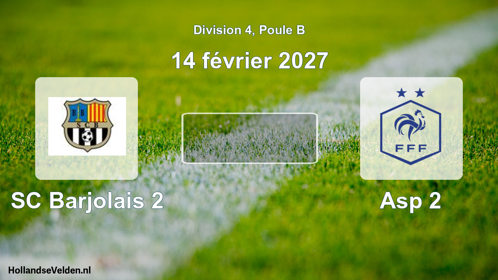 Scheduled Match: SC Barjolais 2 - Asp 2 (14 February 2027)