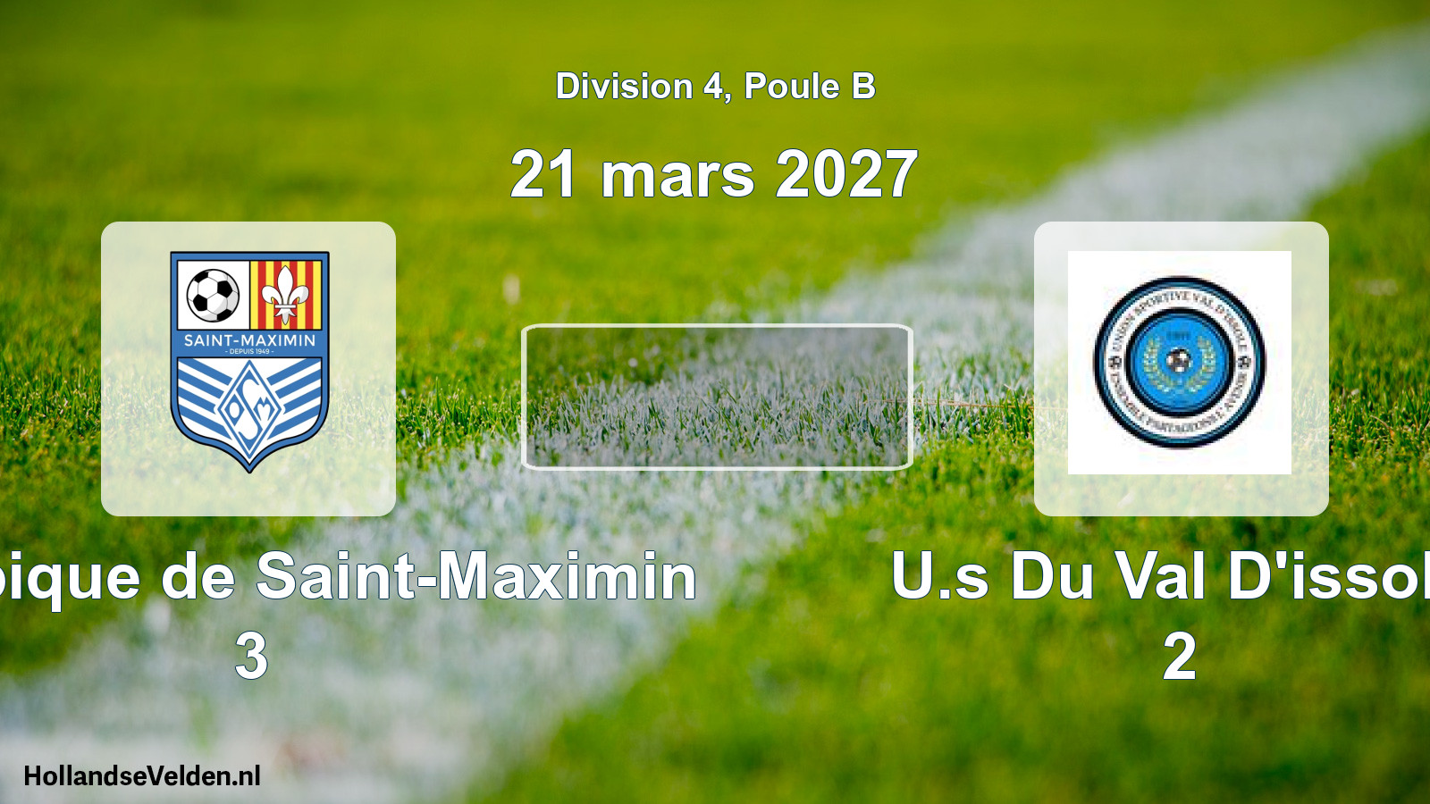 Scheduled Match: Olympique de Saint-Maximin 3 - U.s Du Val D'issole 2 (21 March 2027)