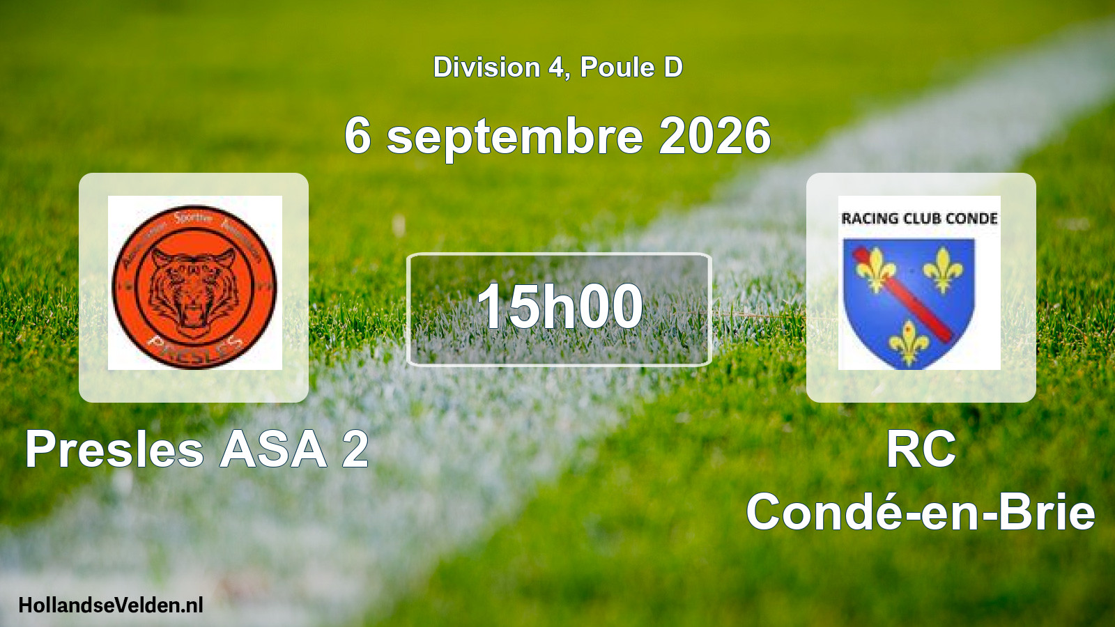 Scheduled Match: Presles ASA 2 - RC Condé-en-Brie (6 September 2026)