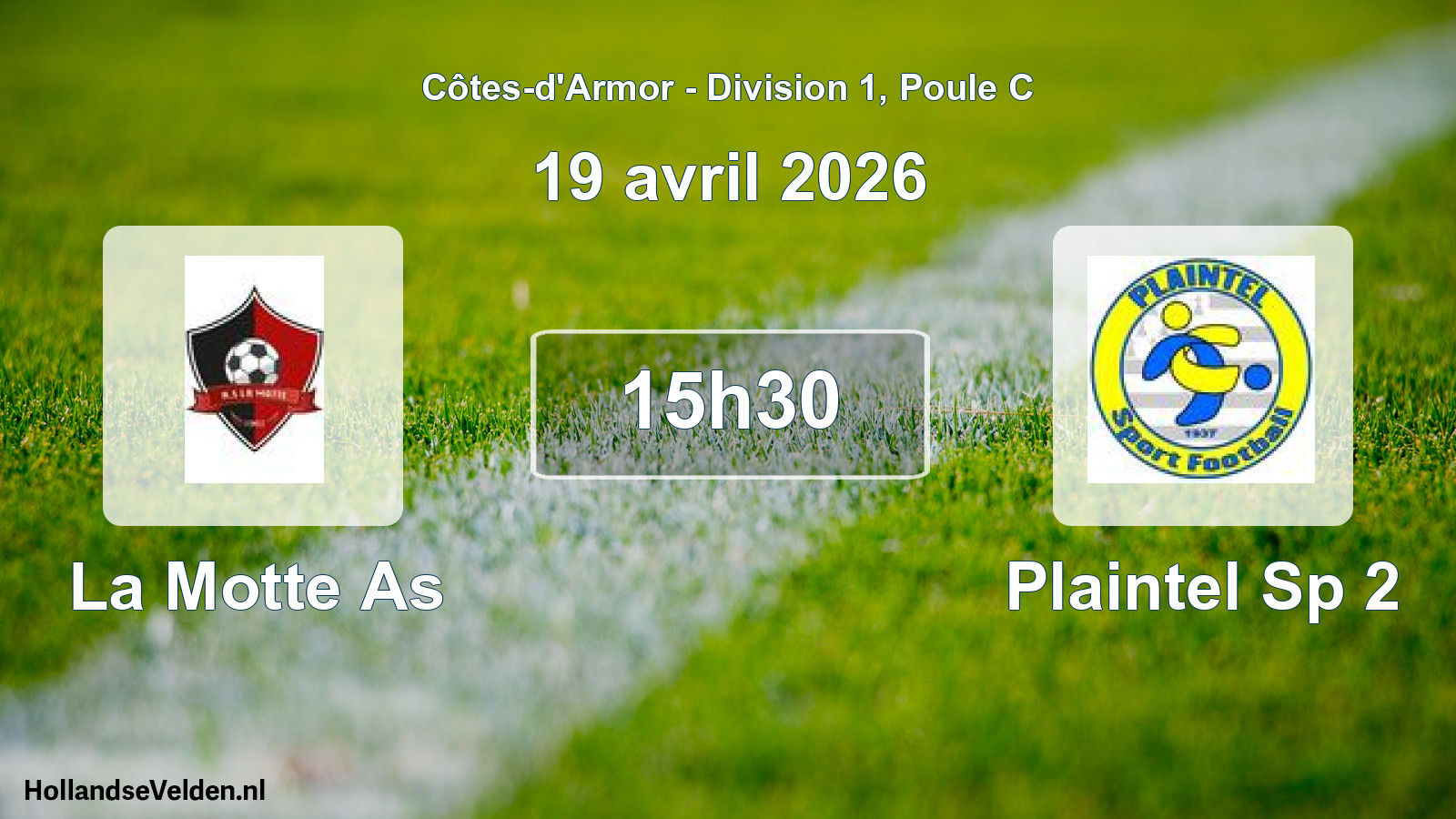 Geplande wedstrijd: La Motte As - Plaintel Sp 2 (19 april 2026)