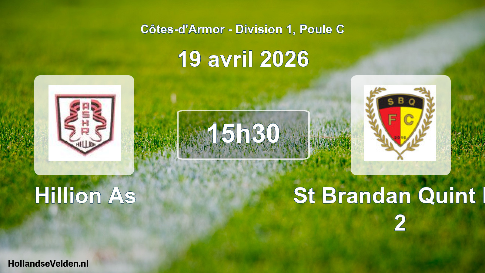 Geplande wedstrijd: Hillion As - St Brandan Quint Fc 2 (19 avril 2026)