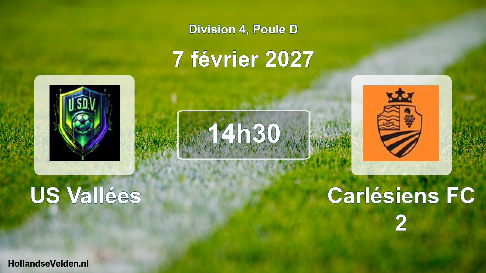 Match programmé: US Vallées - Carlésiens FC 2 (7 février 2027)
