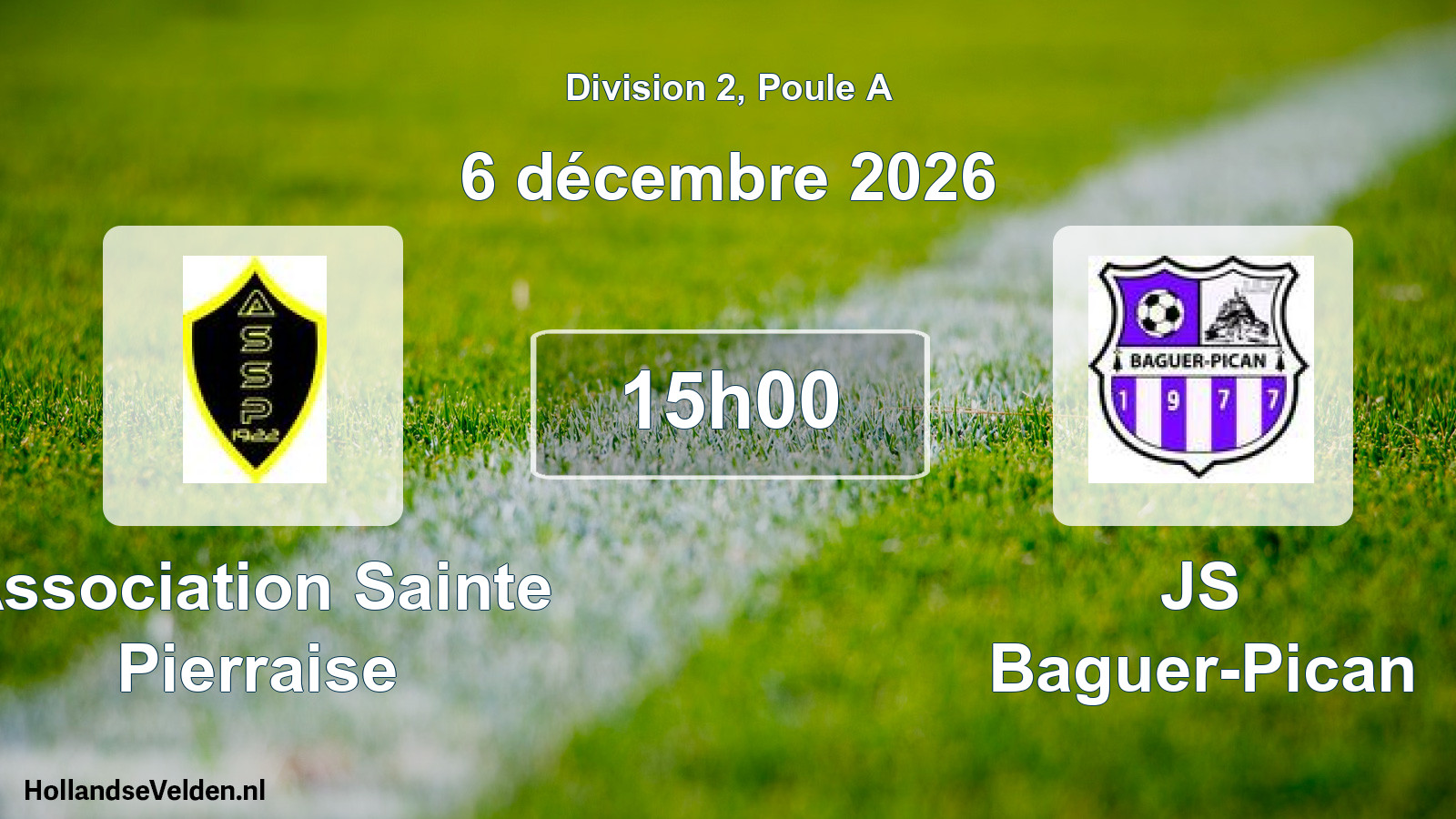 Scheduled Match: Association Sainte Pierraise - JS Baguer-Pican (6 December 2026)