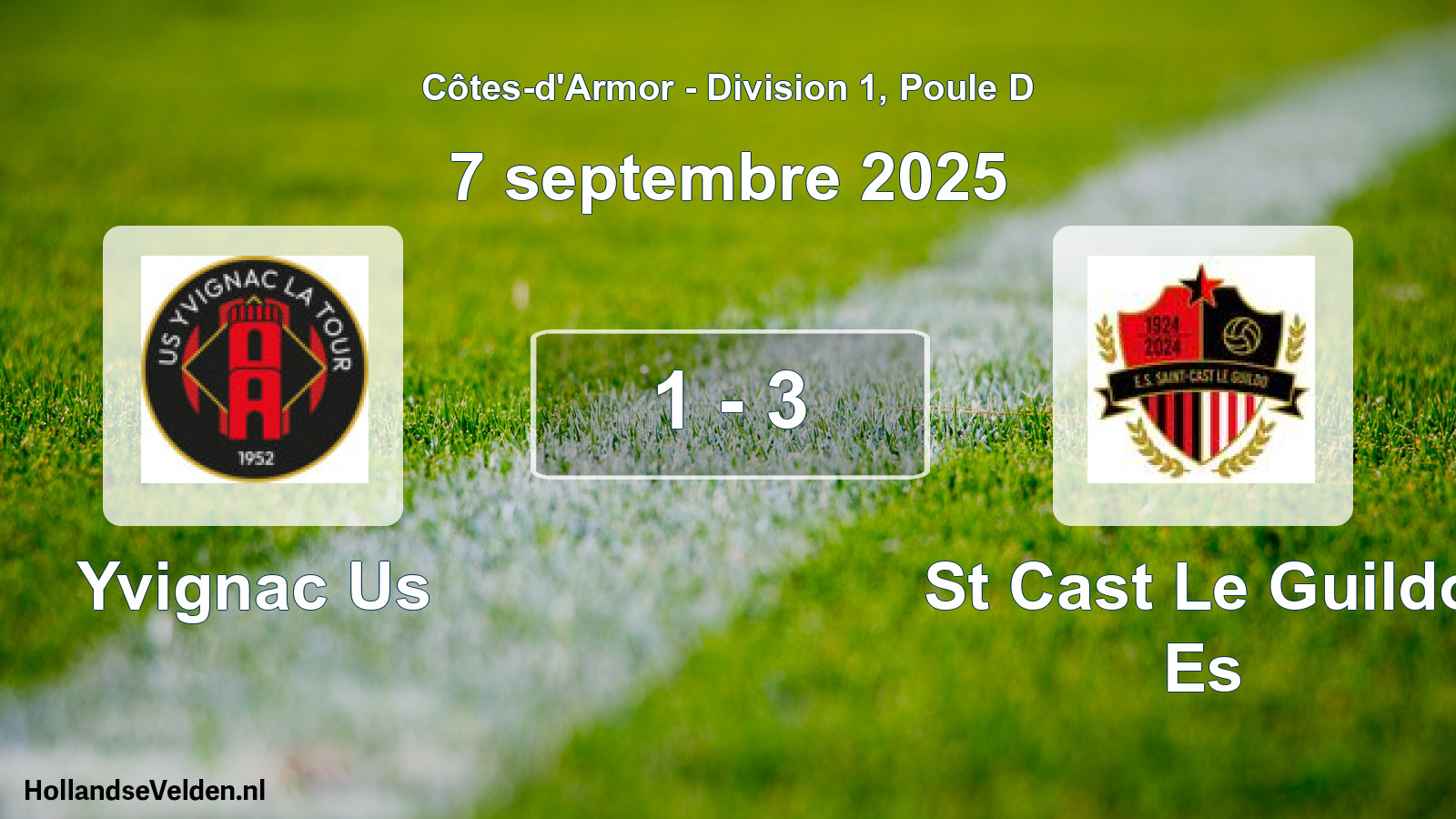 Total number of matches played: Yvignac Us - St Cast Le Guildo Es 1 - 3 (7 September 2025)