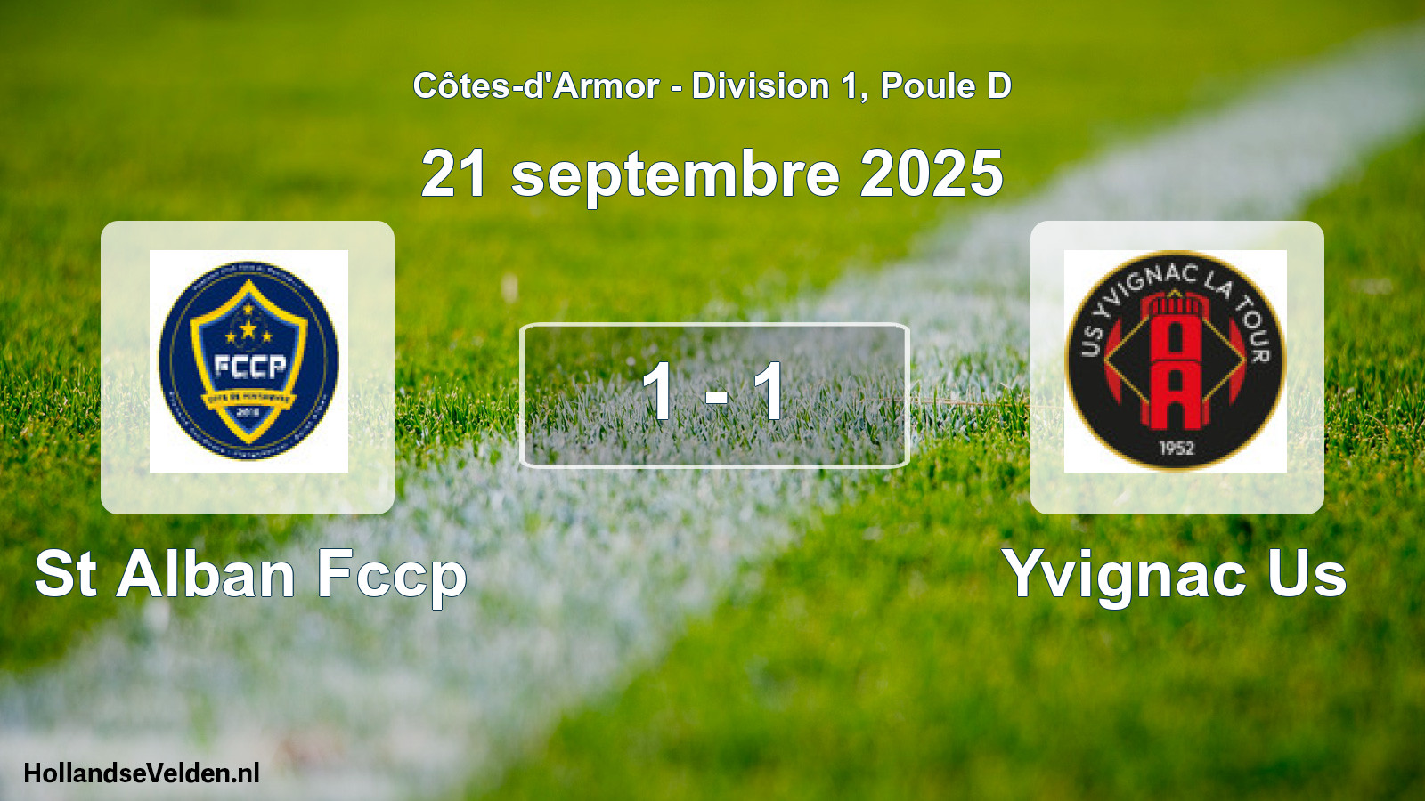 Gespeelde wedstrijd: St Alban Fccp - Yvignac Us 1 - 1 (21 septembre 2025)