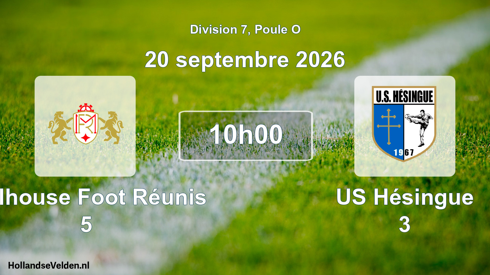 Match programmé: Mulhouse Foot Réunis 5 - US Hésingue 3 (20 septembre 2026)