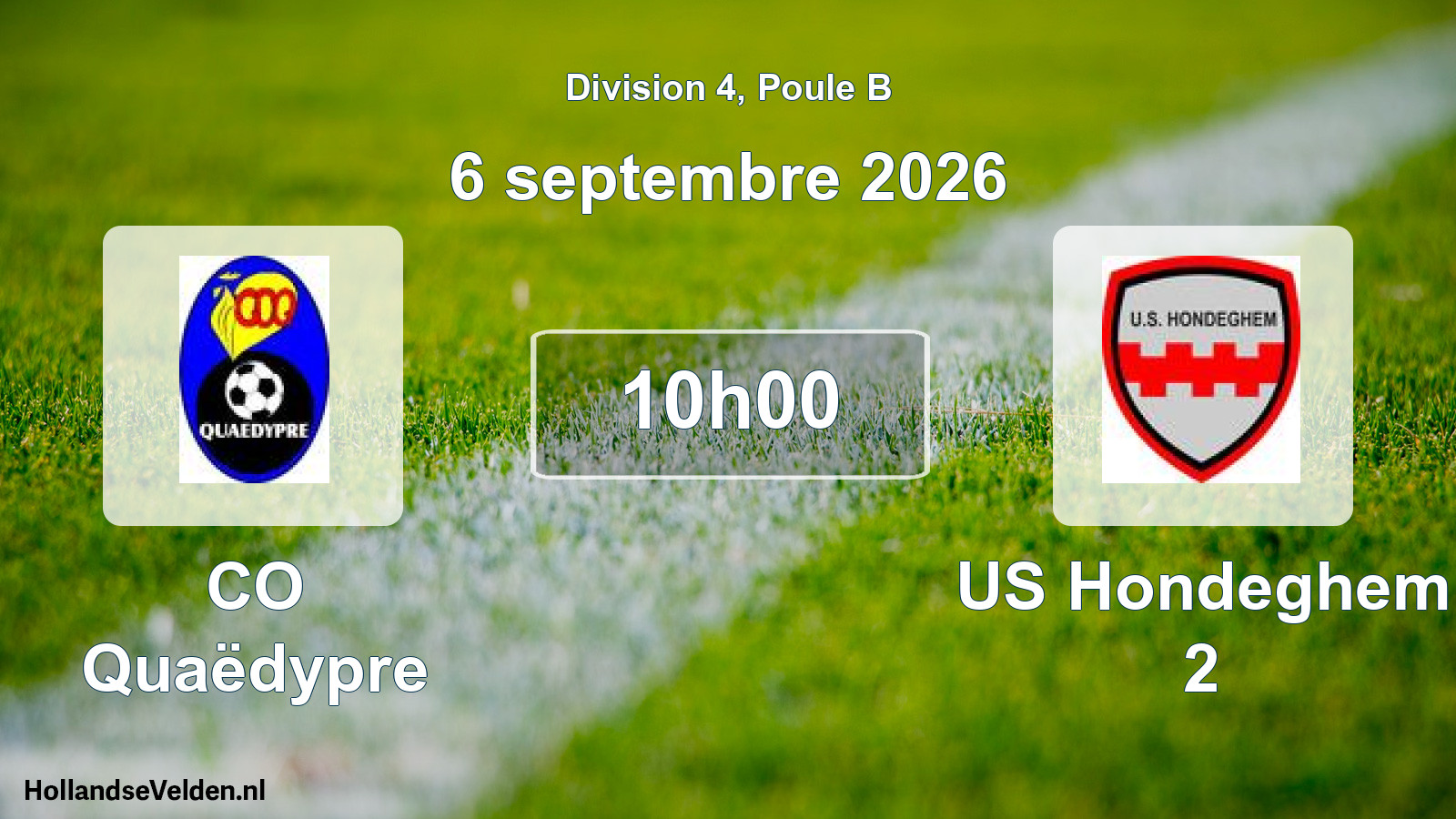 Scheduled Match: CO Quaëdypre - US Hondeghem 2 (6 September 2026)