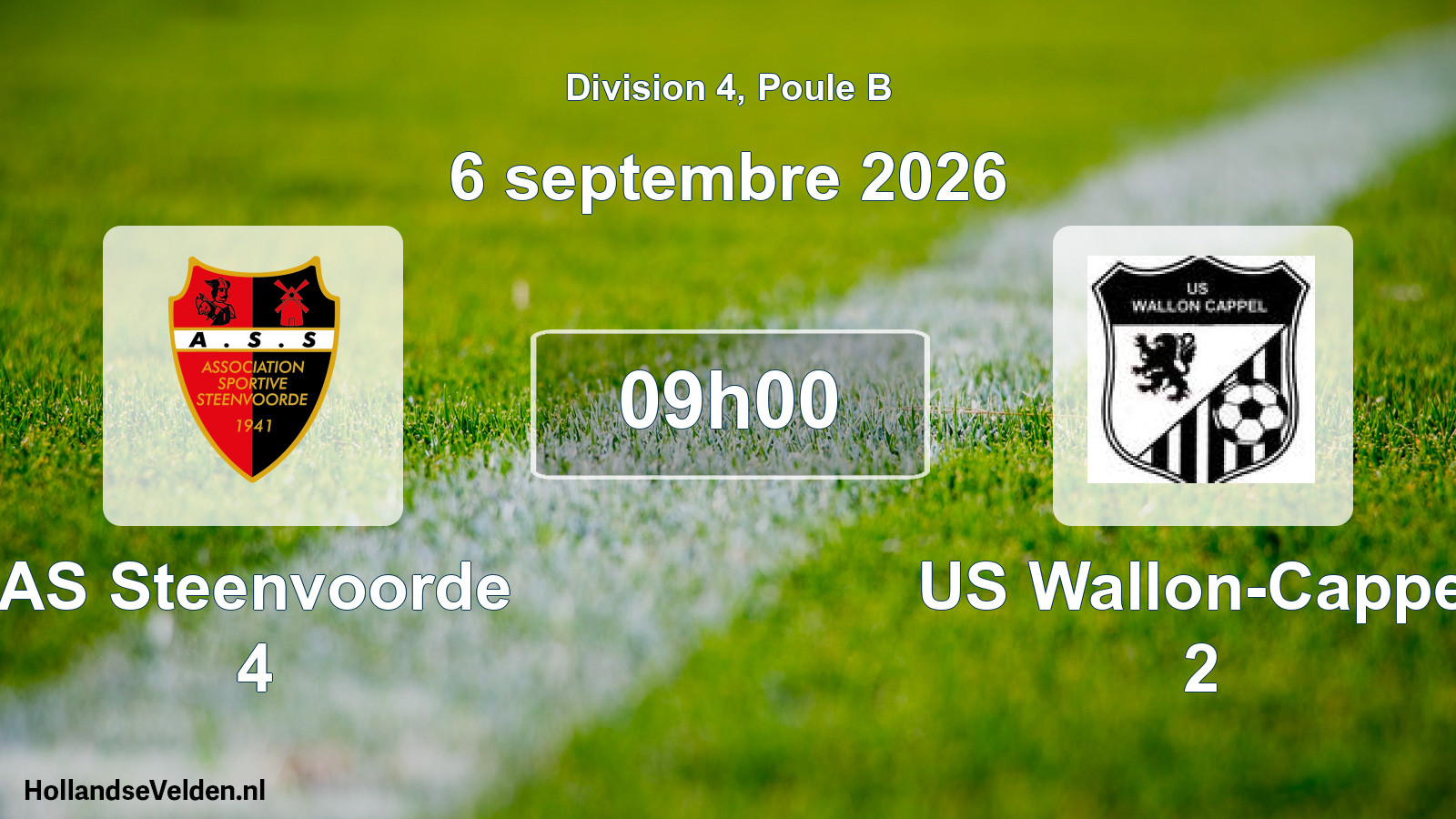 Scheduled Match: AS Steenvoorde 4 - US Wallon-Cappel 2 (6 September 2026)