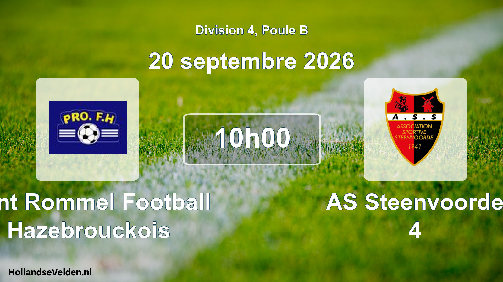 Geplande wedstrijd: Pont Rommel Football Hazebrouckois - AS Steenvoorde 4 (20 september 2026)