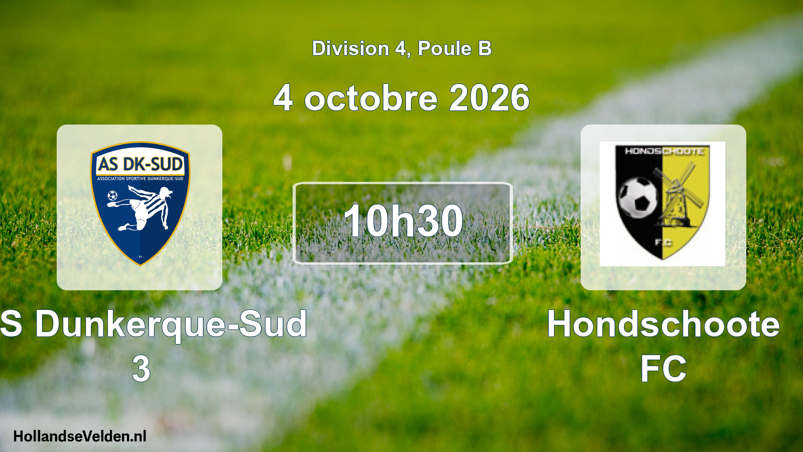 Match programmé: AS Dunkerque-Sud 3 - Hondschoote FC (4 octobre 2026)