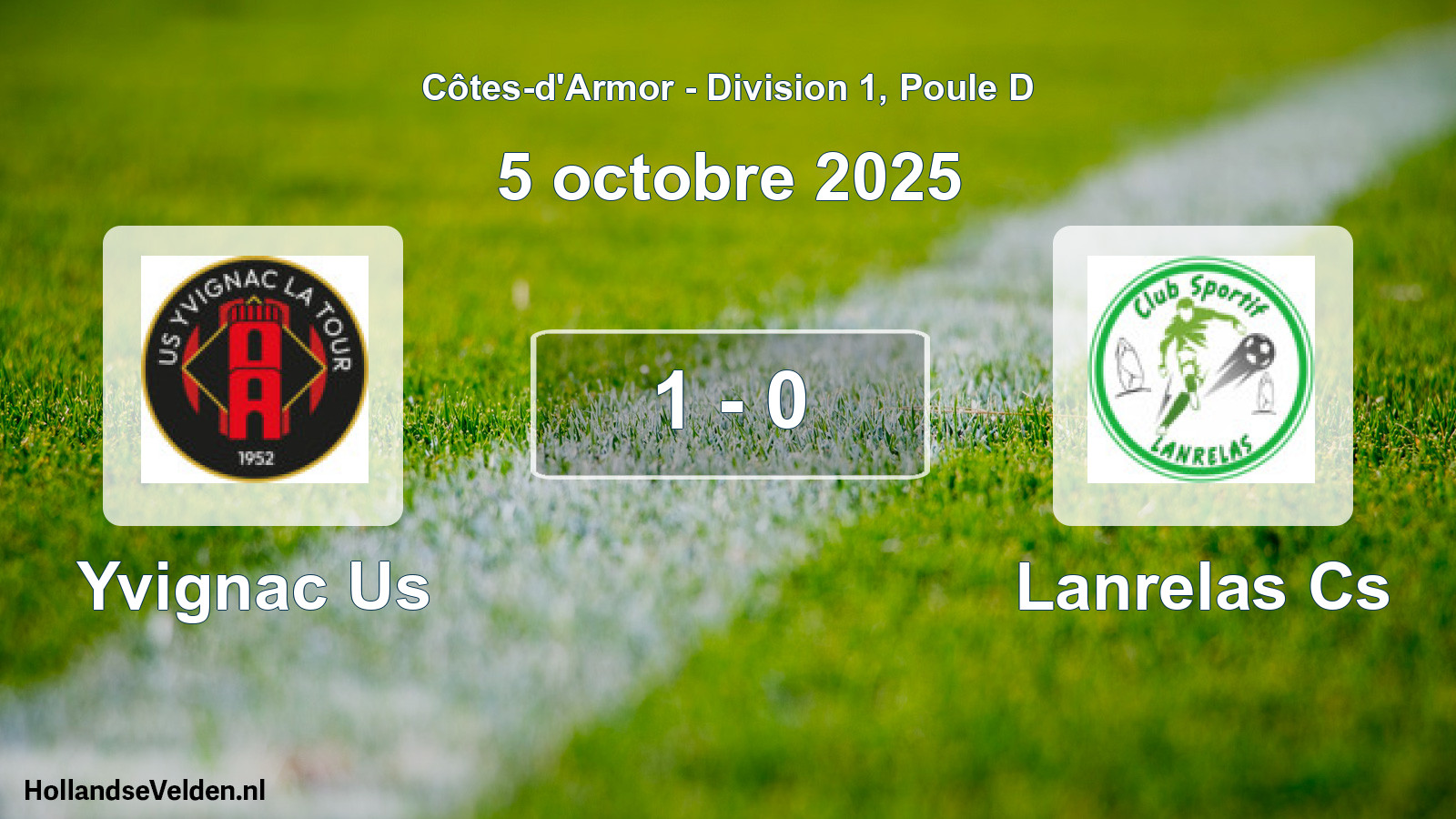 Gespeelde wedstrijd: Yvignac Us - Lanrelas Cs 1 - 0 (5 octobre 2025)