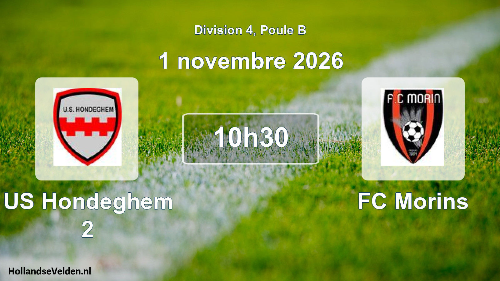 Geplande wedstrijd: US Hondeghem 2 - FC Morins (1 november 2026)