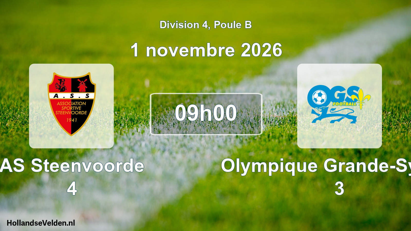 Geplande wedstrijd: AS Steenvoorde 4 - Olympique Grande-Synthe 3 (1 november 2026)