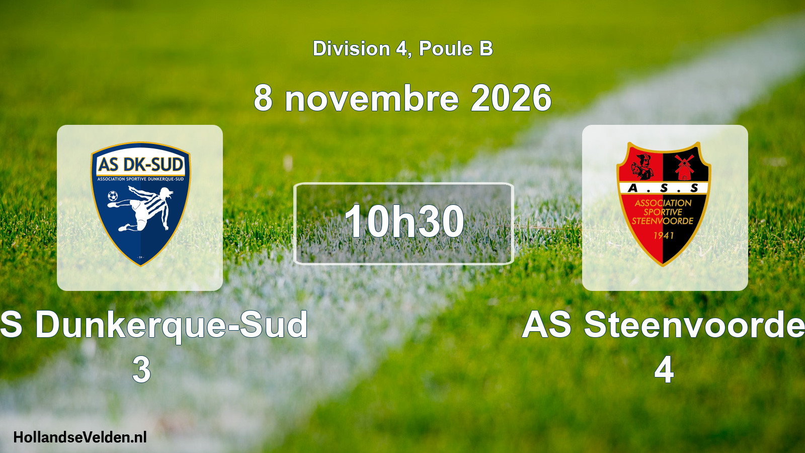 Match programmé: AS Dunkerque-Sud 3 - AS Steenvoorde 4 (8 novembre 2026)
