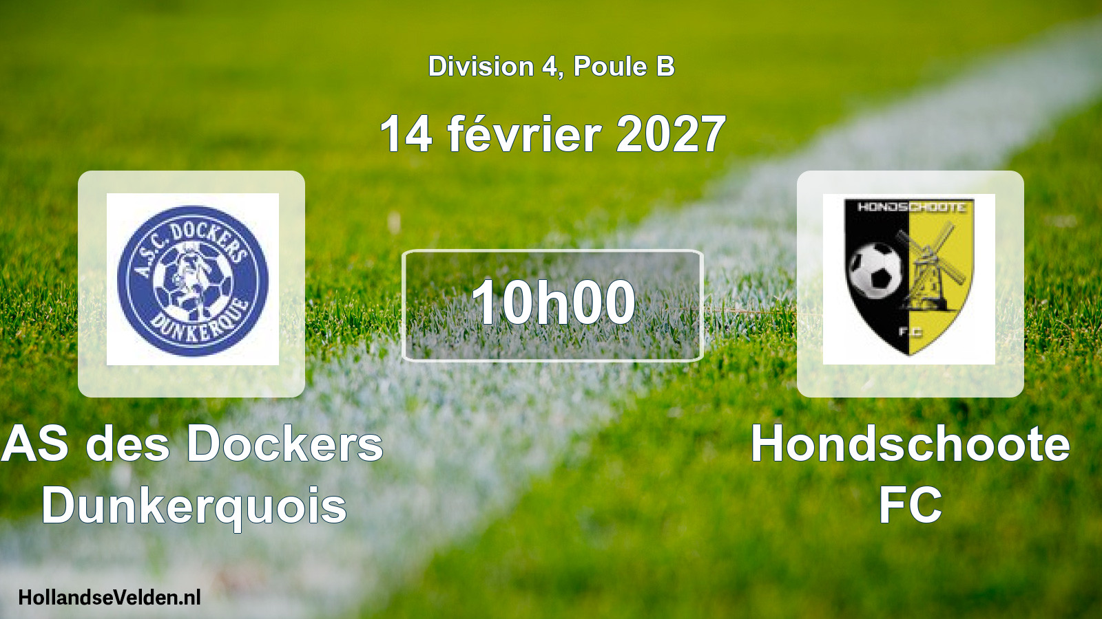 Match programmé: AS des Dockers Dunkerquois - Hondschoote FC (14 février 2027)