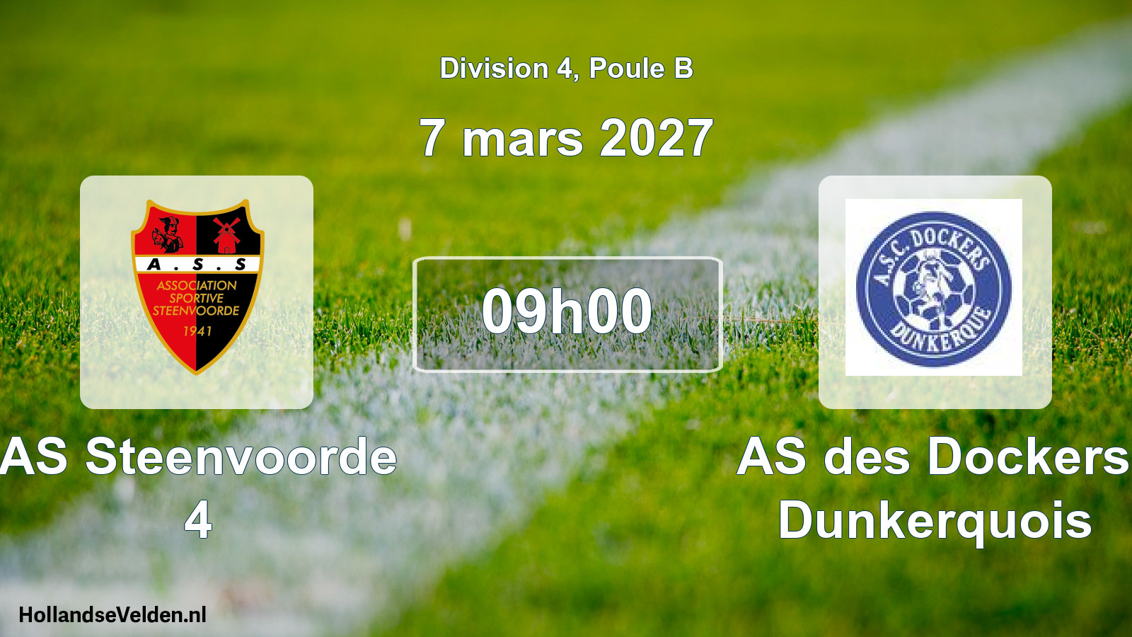 Geplande wedstrijd: AS Steenvoorde 4 - AS des Dockers Dunkerquois (7 maart 2027)
