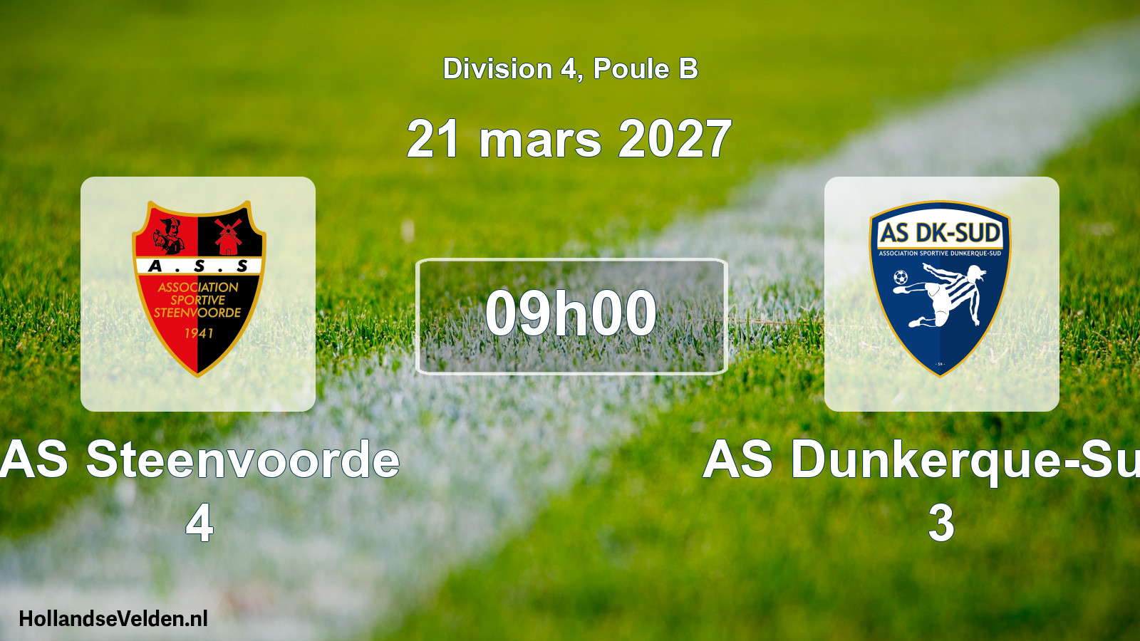 Geplande wedstrijd: AS Steenvoorde 4 - AS Dunkerque-Sud 3 (21 maart 2027)