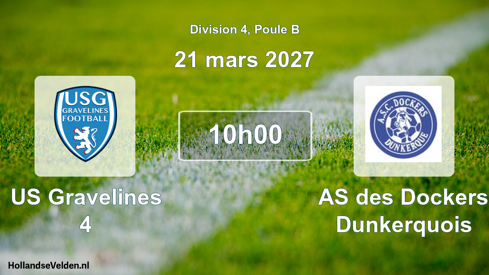Geplande wedstrijd: US Gravelines 4 - AS des Dockers Dunkerquois (21 maart 2027)