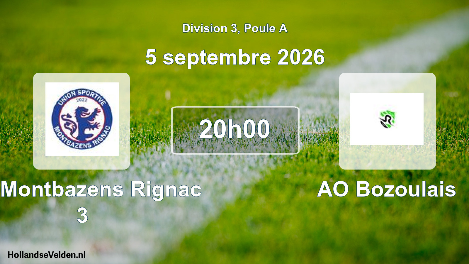 Match programmé: US Montbazens Rignac 3 - AO Bozoulais (5 septembre 2026)