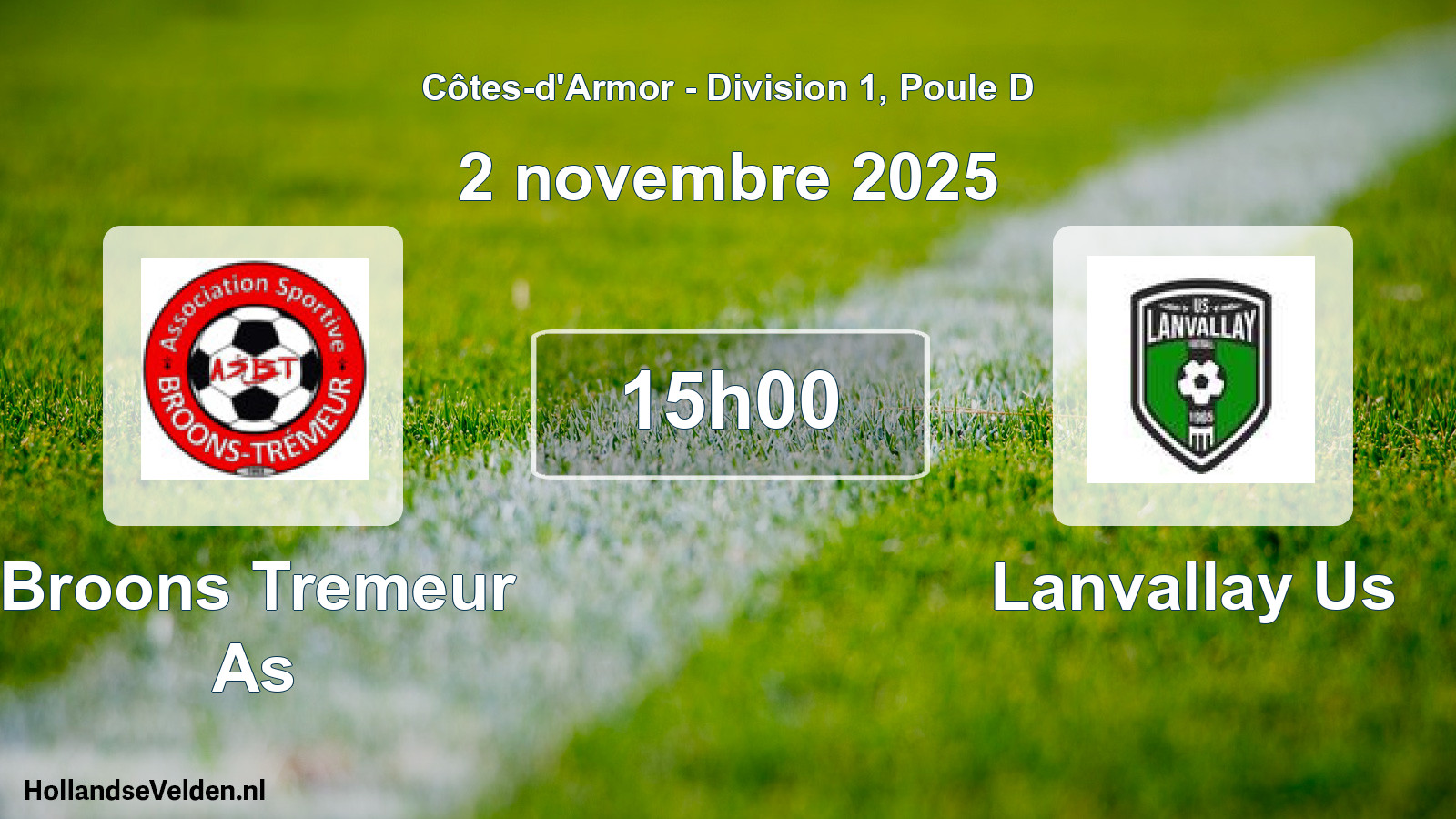 Scheduled Match: Broons Tremeur As - Lanvallay Us (2 November 2025)