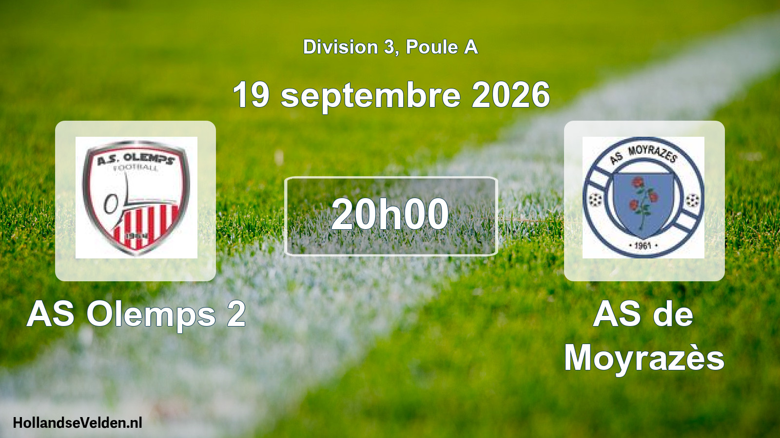 Match programmé: AS Olemps 2 - AS de Moyrazès (19 septembre 2026)