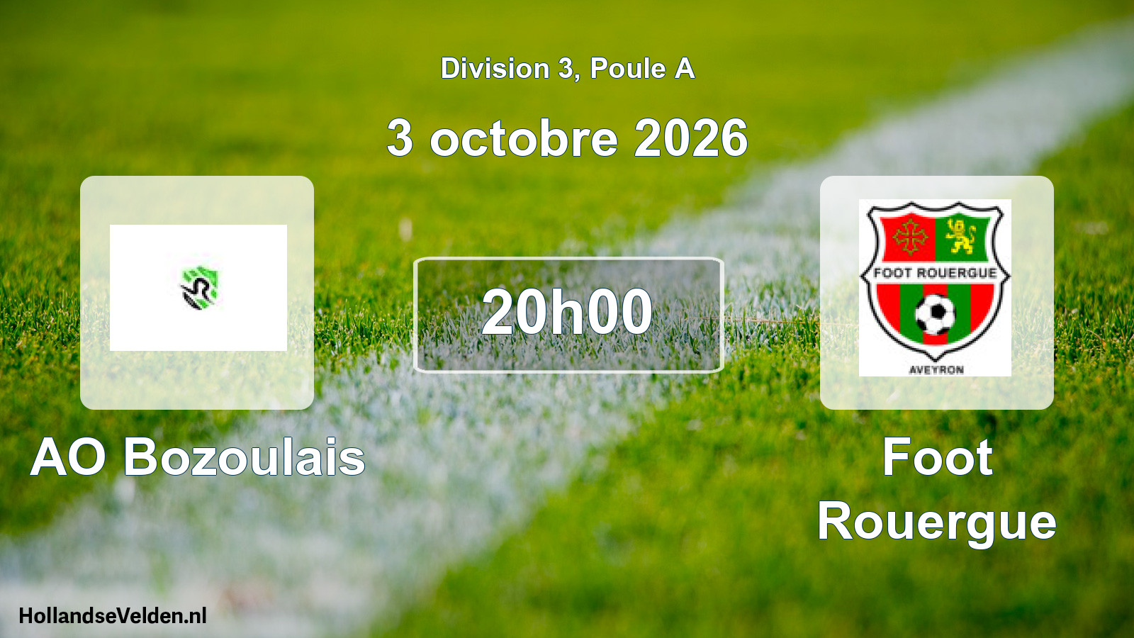 Match programmé: AO Bozoulais - Foot Rouergue (3 octobre 2026)