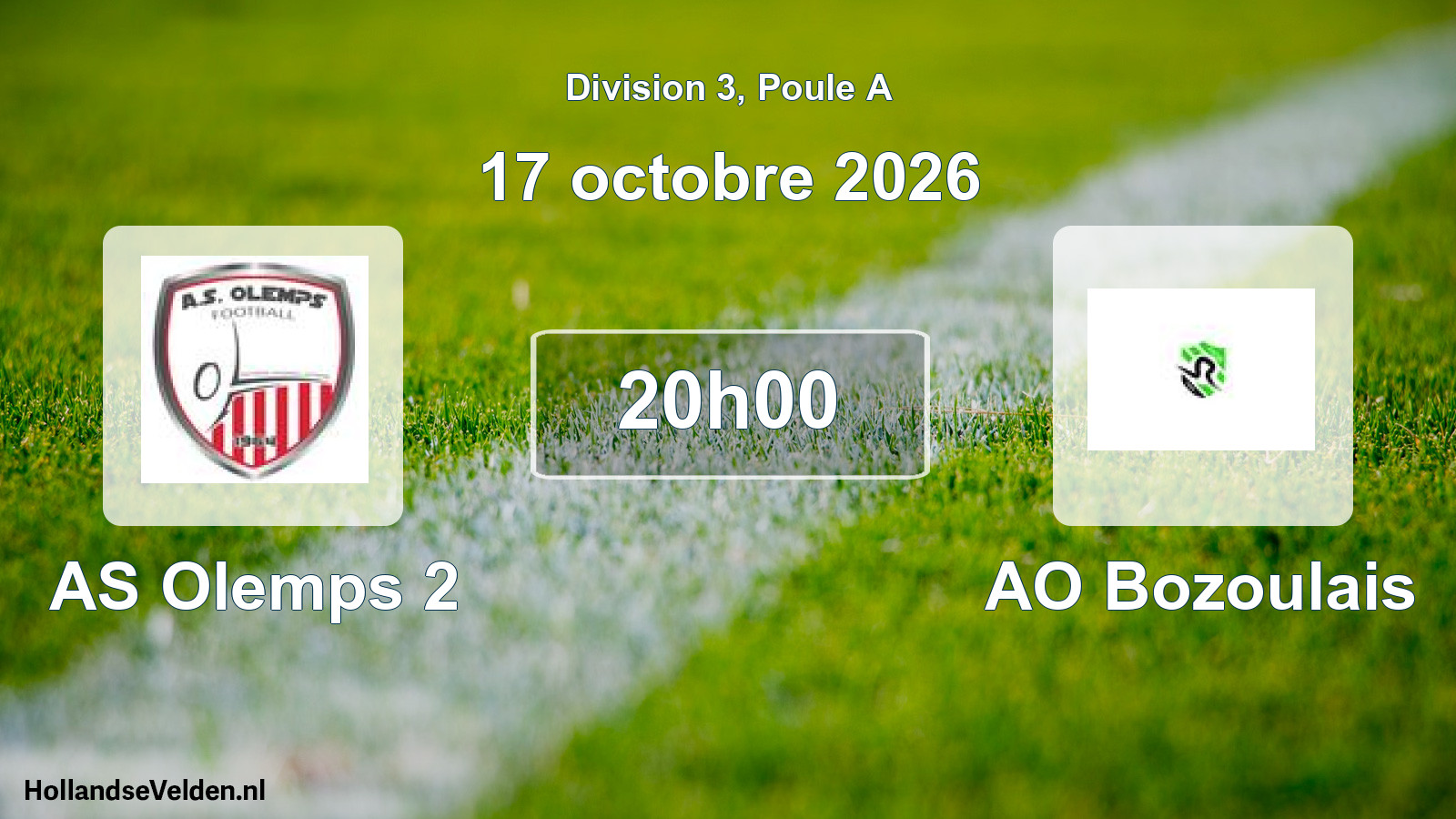 Match programmé: AS Olemps 2 - AO Bozoulais (17 octobre 2026)