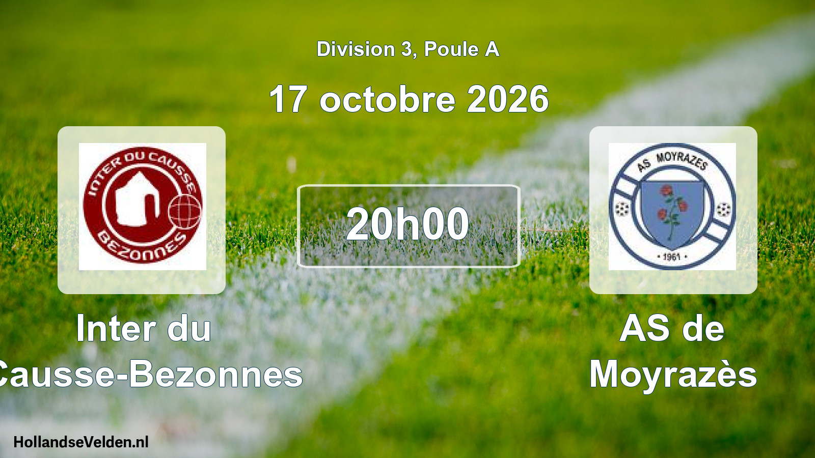 Match programmé: Inter du Causse-Bezonnes - AS de Moyrazès (17 octobre 2026)
