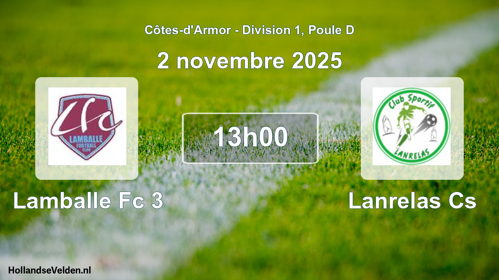 Scheduled Match: Lamballe Fc 3 - Lanrelas Cs (2 November 2025)