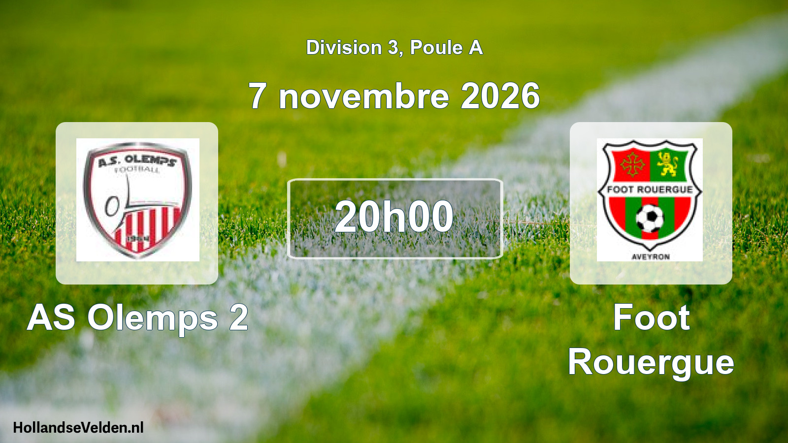 Match programmé: AS Olemps 2 - Foot Rouergue (7 novembre 2026)