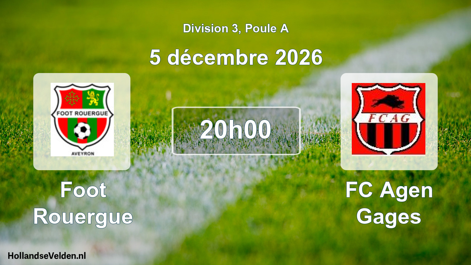Match programmé: Foot Rouergue - FC Agen Gages (5 décembre 2026)