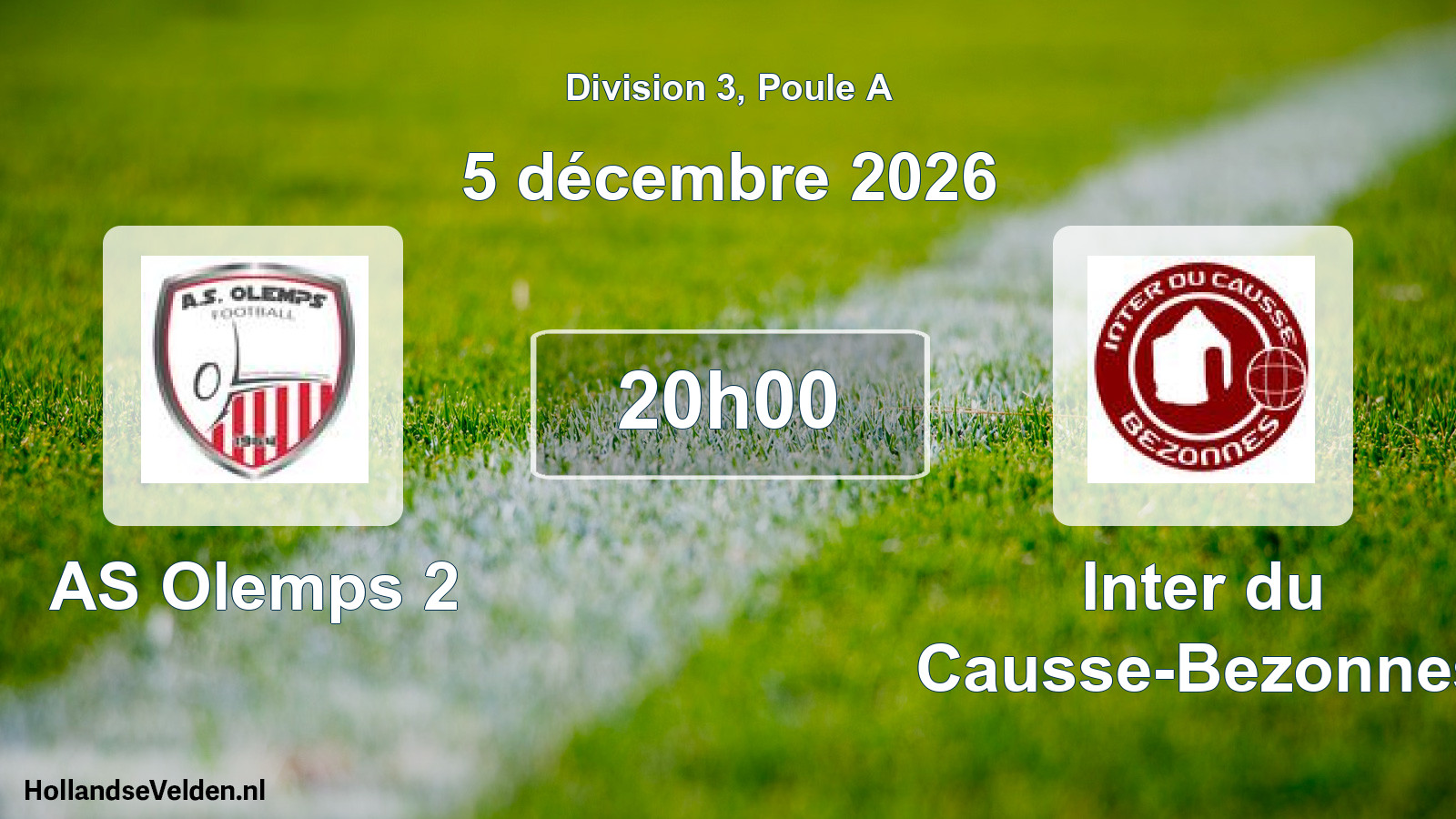 Match programmé: AS Olemps 2 - Inter du Causse-Bezonnes (5 décembre 2026)