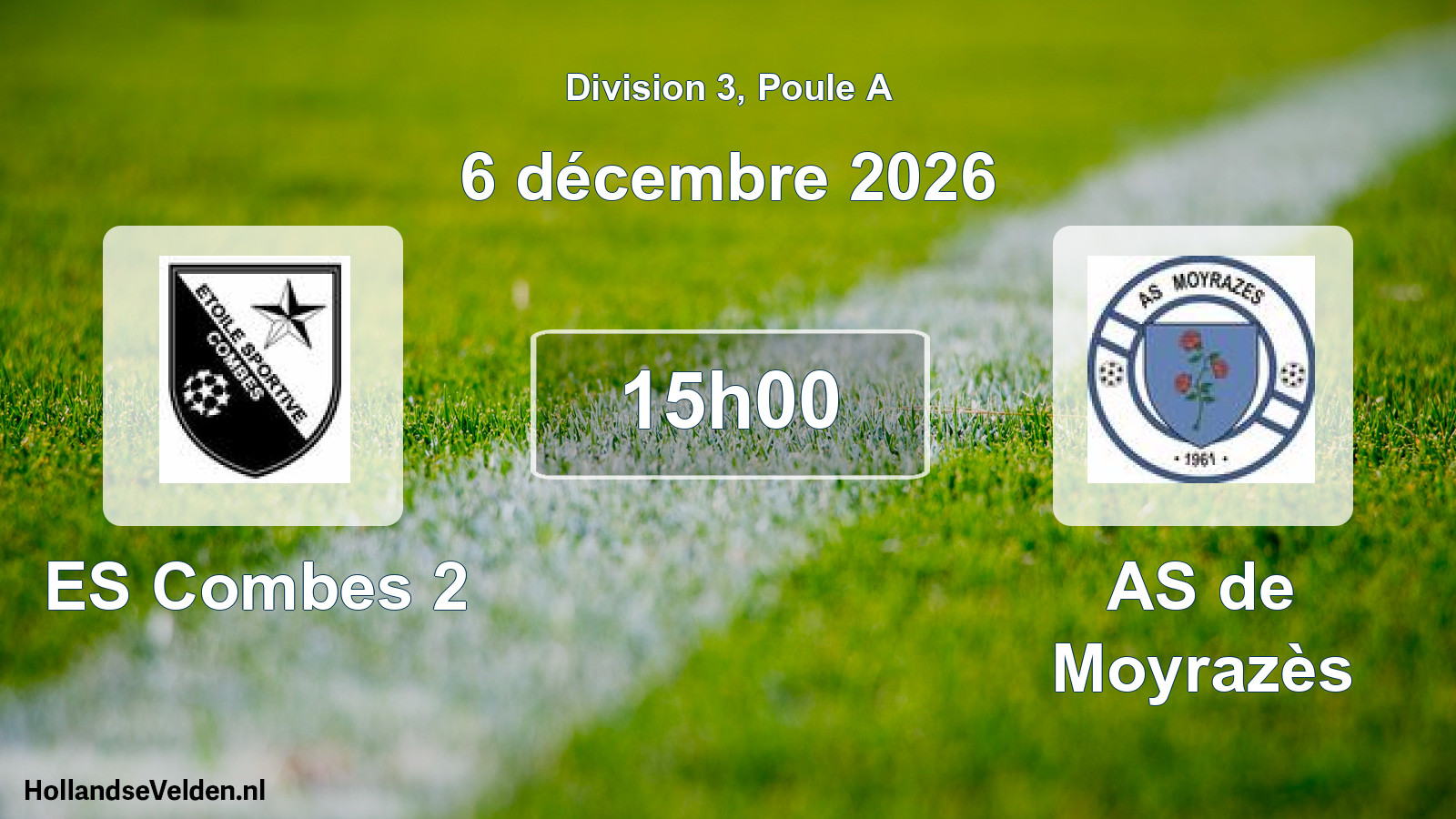 Match programmé: ES Combes 2 - AS de Moyrazès (6 décembre 2026)