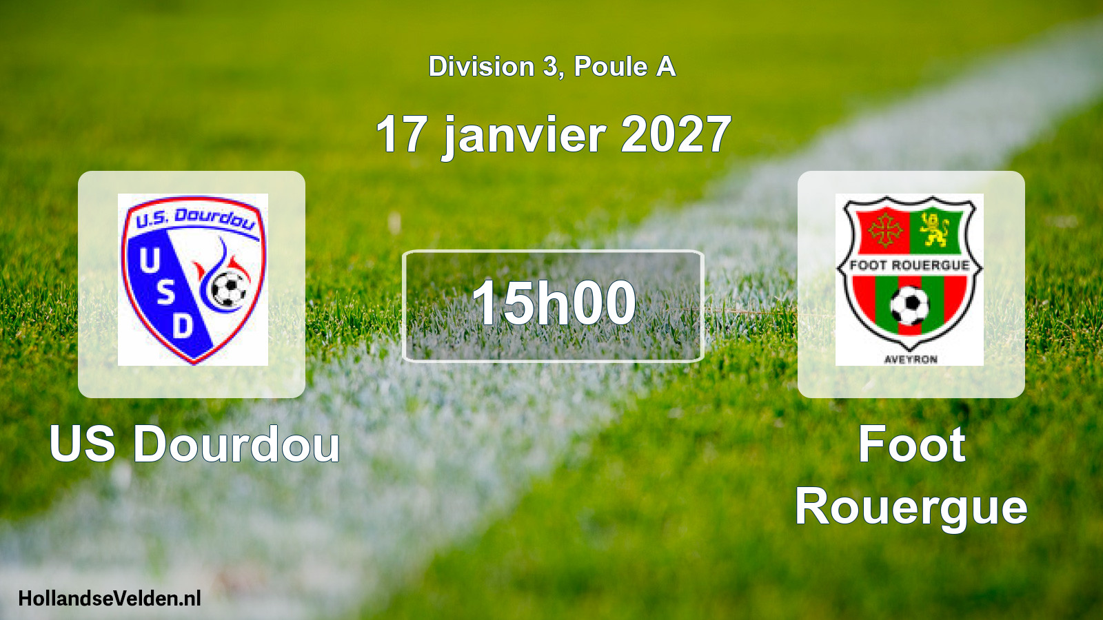 Match programmé: US Dourdou - Foot Rouergue (17 janvier 2027)