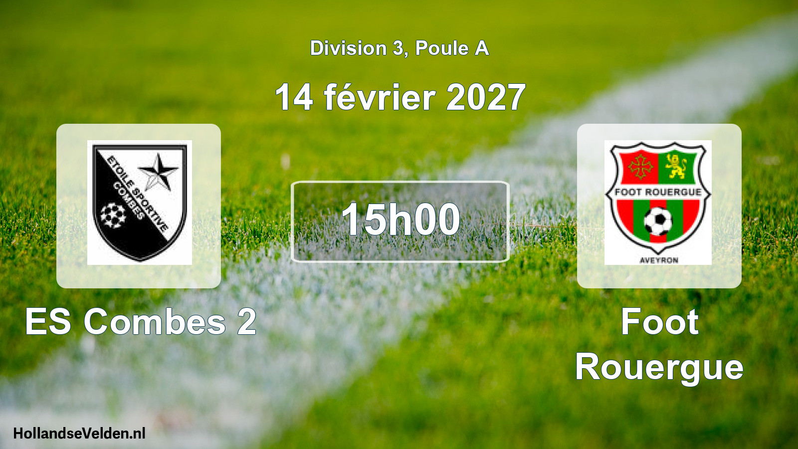 Match programmé: ES Combes 2 - Foot Rouergue (14 février 2027)