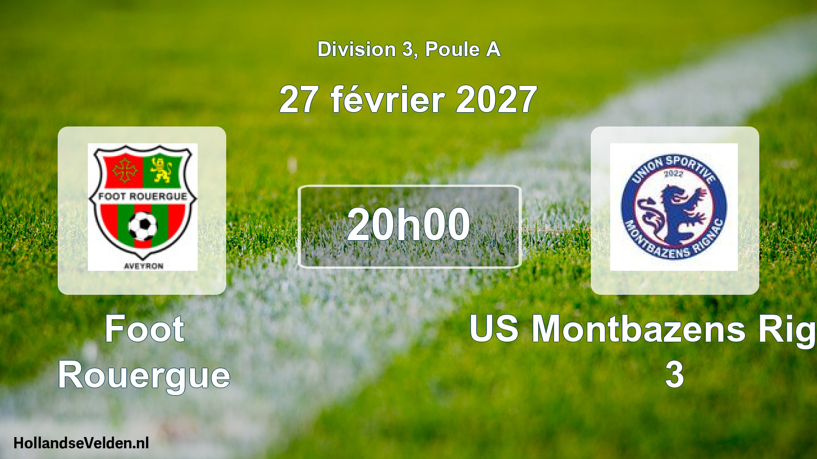 Match programmé: Foot Rouergue - US Montbazens Rignac 3 (27 février 2027)