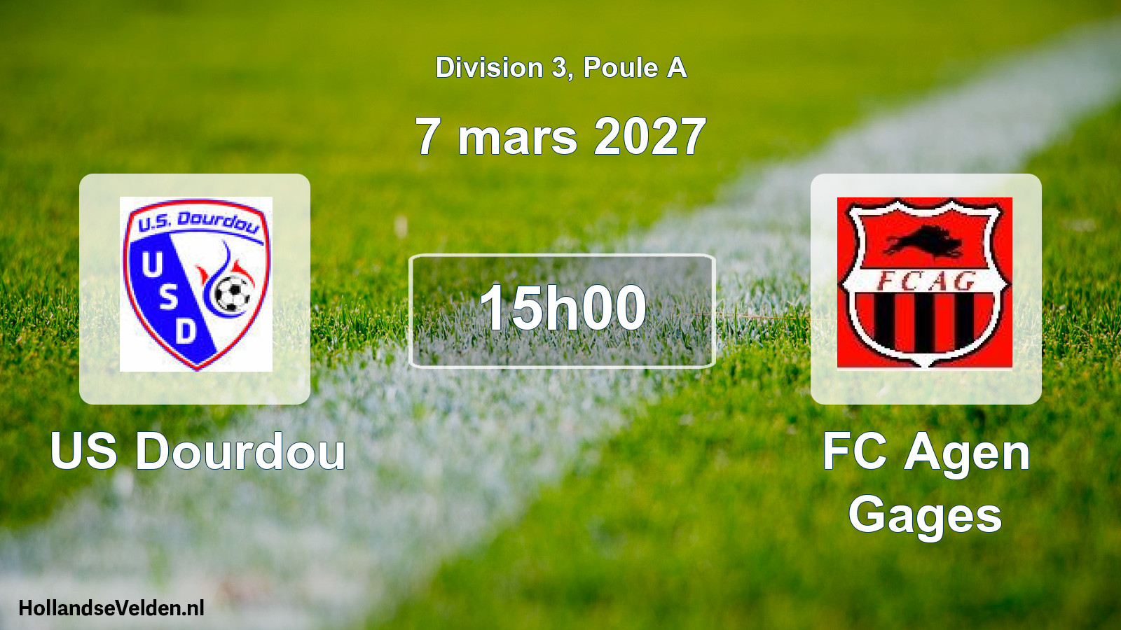 Match programmé: US Dourdou - FC Agen Gages (7 mars 2027)