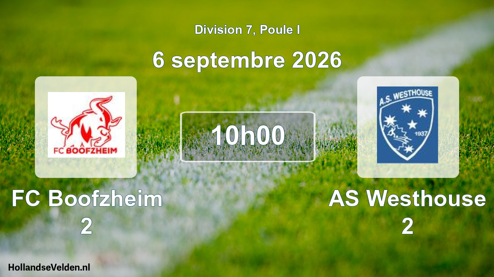 Scheduled Match: FC Boofzheim 2 - AS Westhouse 2 (6 September 2026)
