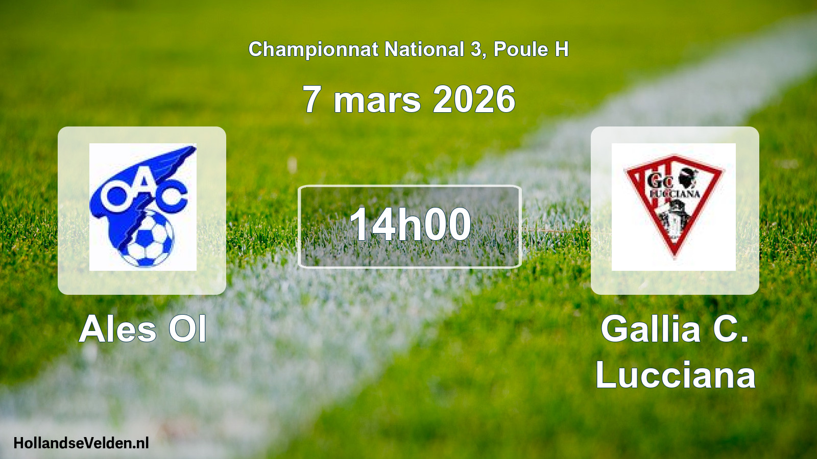 Geplande wedstrijd: Ales Ol - Gallia C. Lucciana (7 maart 2026)