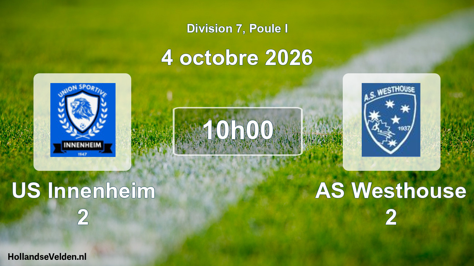 Scheduled Match: US Innenheim 2 - AS Westhouse 2 (4 October 2026)