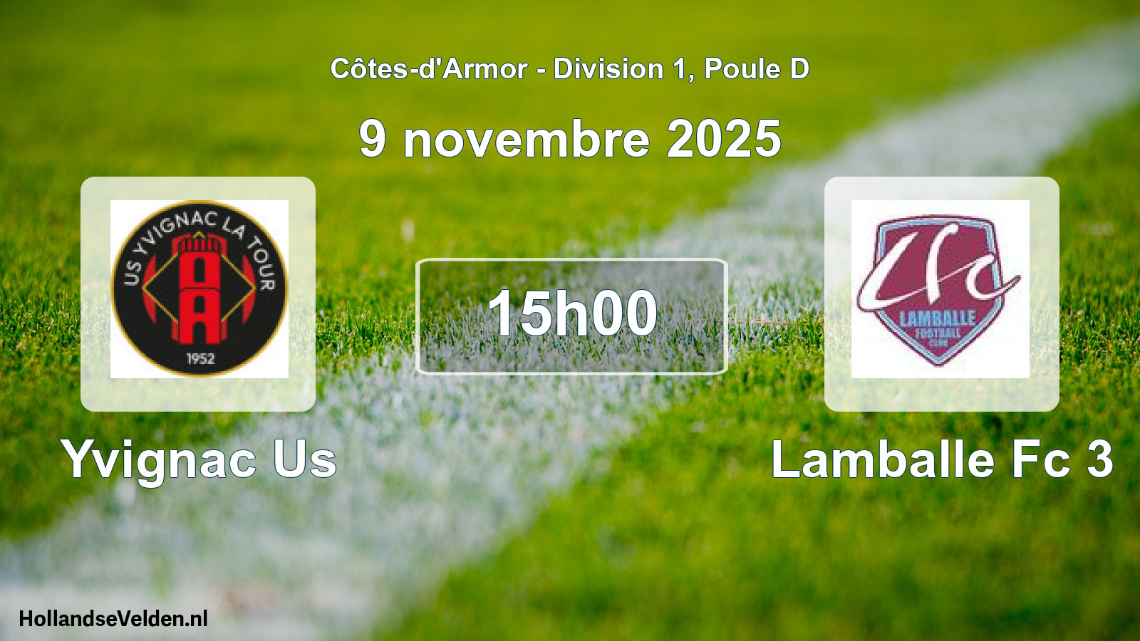 Scheduled Match: Yvignac Us - Lamballe Fc 3 (9 November 2025)