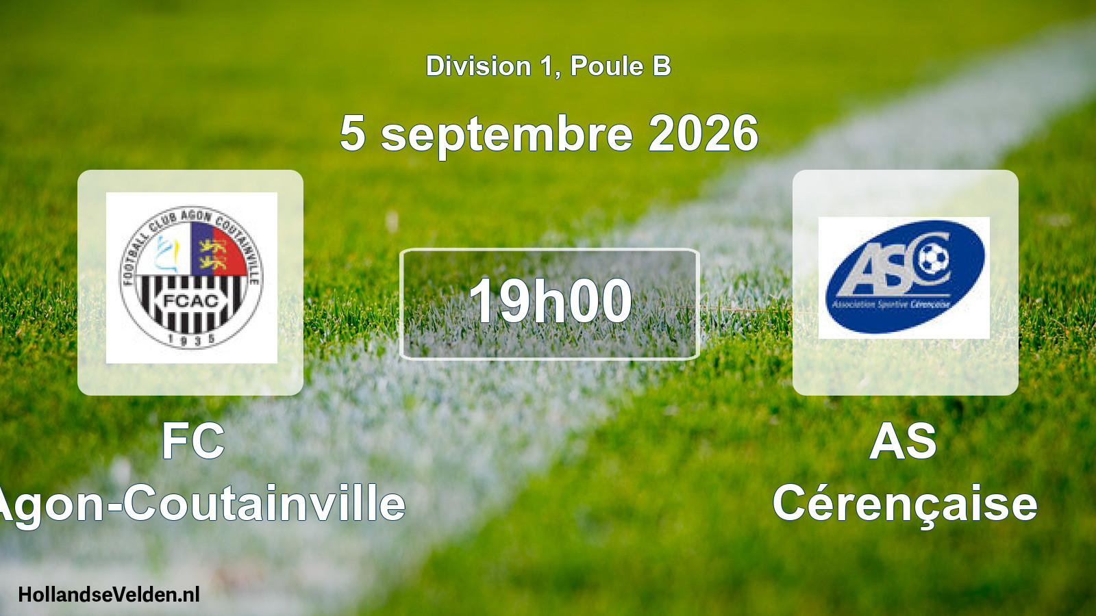 Scheduled Match: FC Agon-Coutainville - AS Cérençaise (5 September 2026)