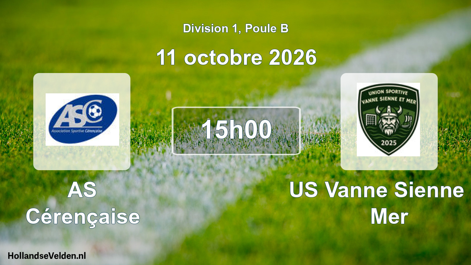 Match programmé: AS Cérençaise - US Vanne Sienne et Mer (11 octobre 2026)