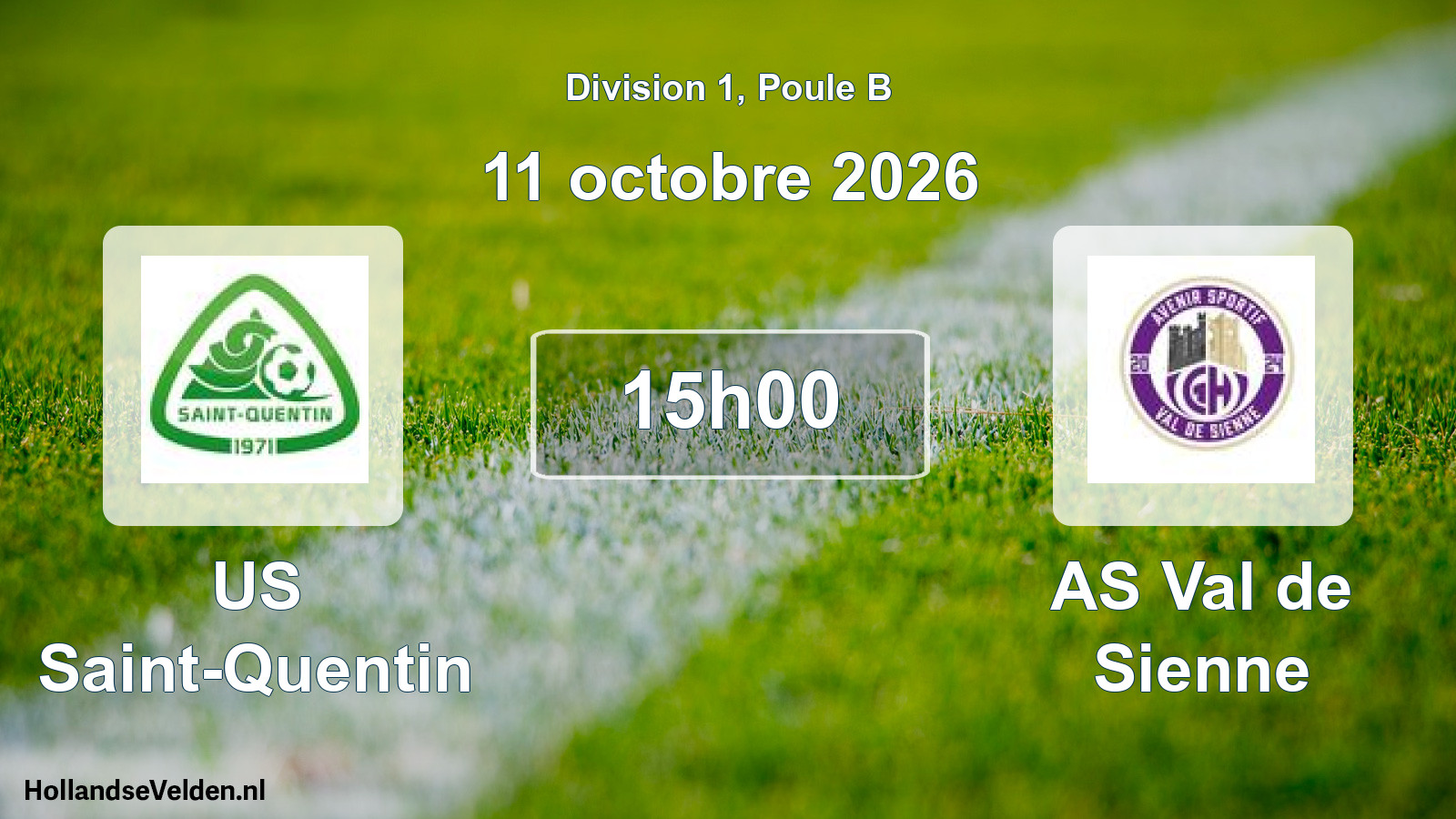 Match programmé: US Saint-Quentin - AS Val de Sienne (11 octobre 2026)
