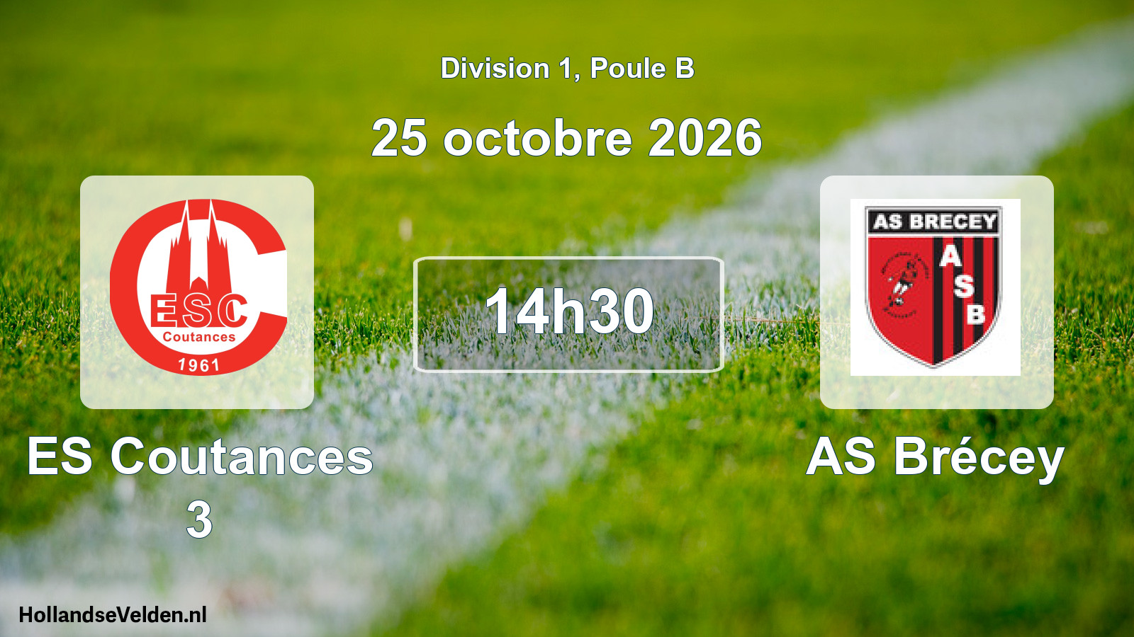 Match programmé: ES Coutances 3 - AS Brécey (25 octobre 2026)