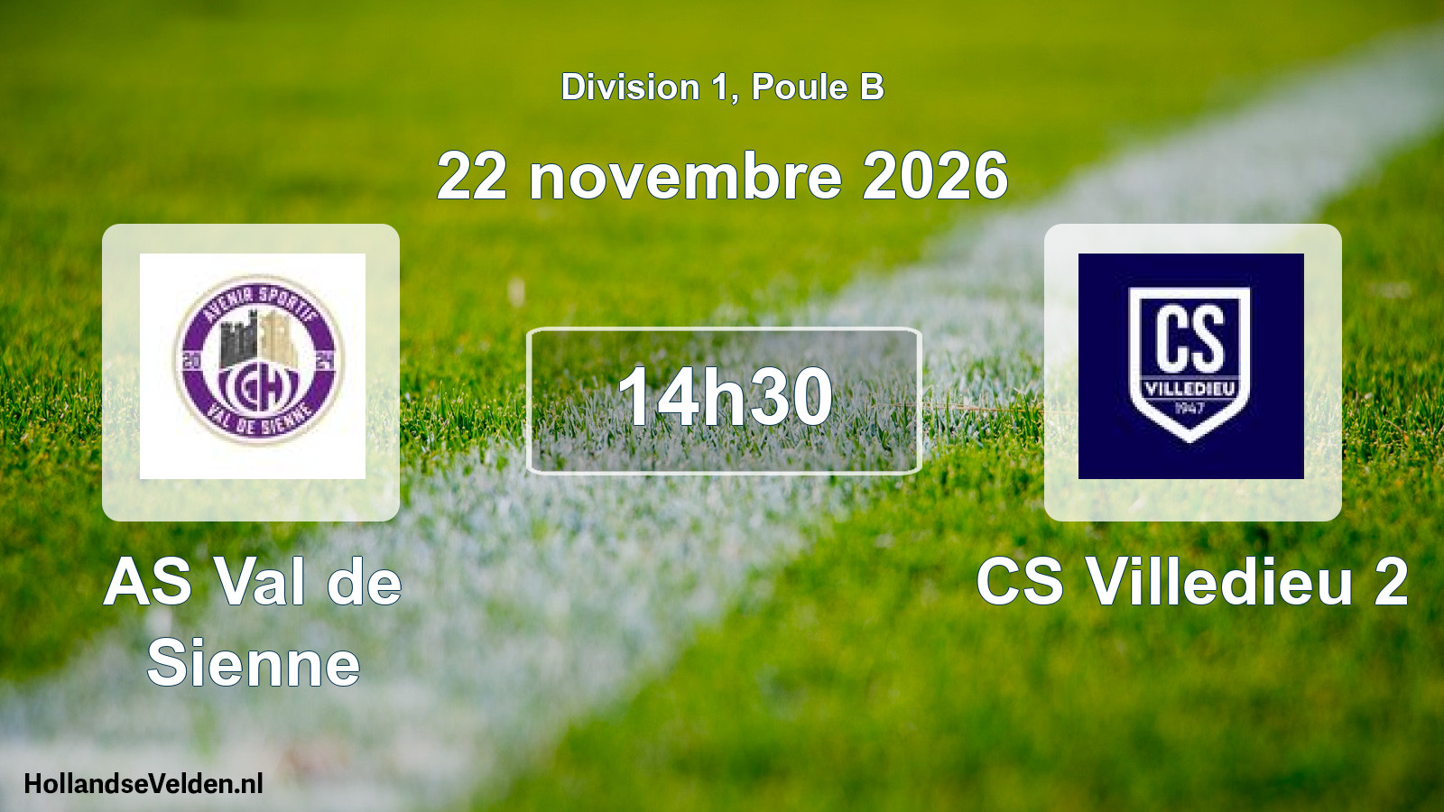 Match programmé: AS Val de Sienne - CS Villedieu 2 (22 novembre 2026)