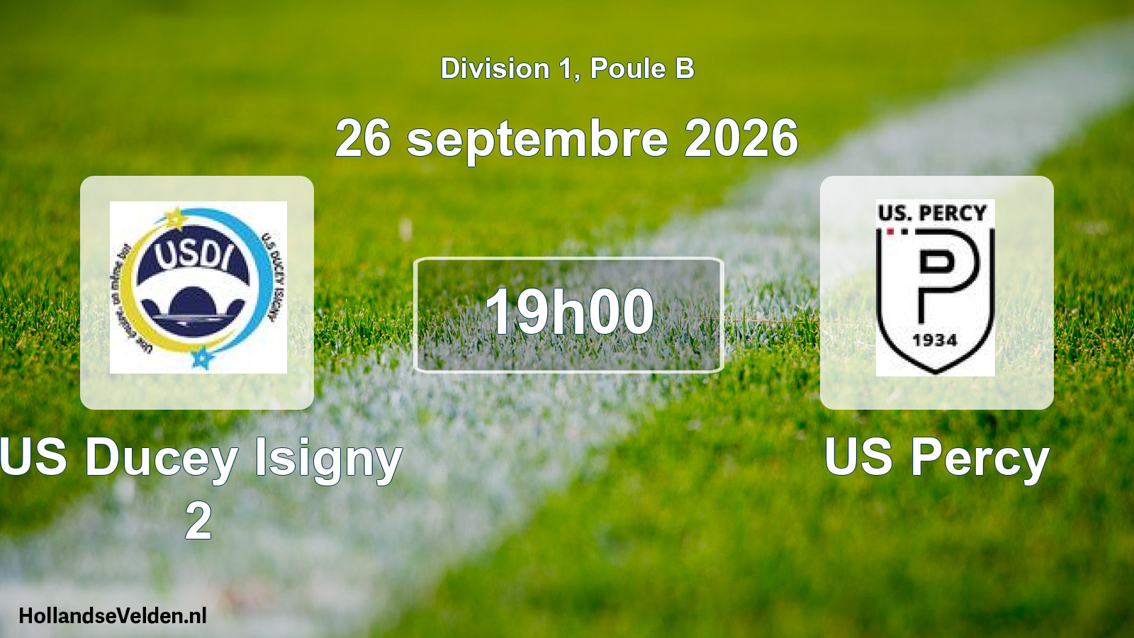 Scheduled Match: US Ducey Isigny 2 - US Percy (26 September 2026)