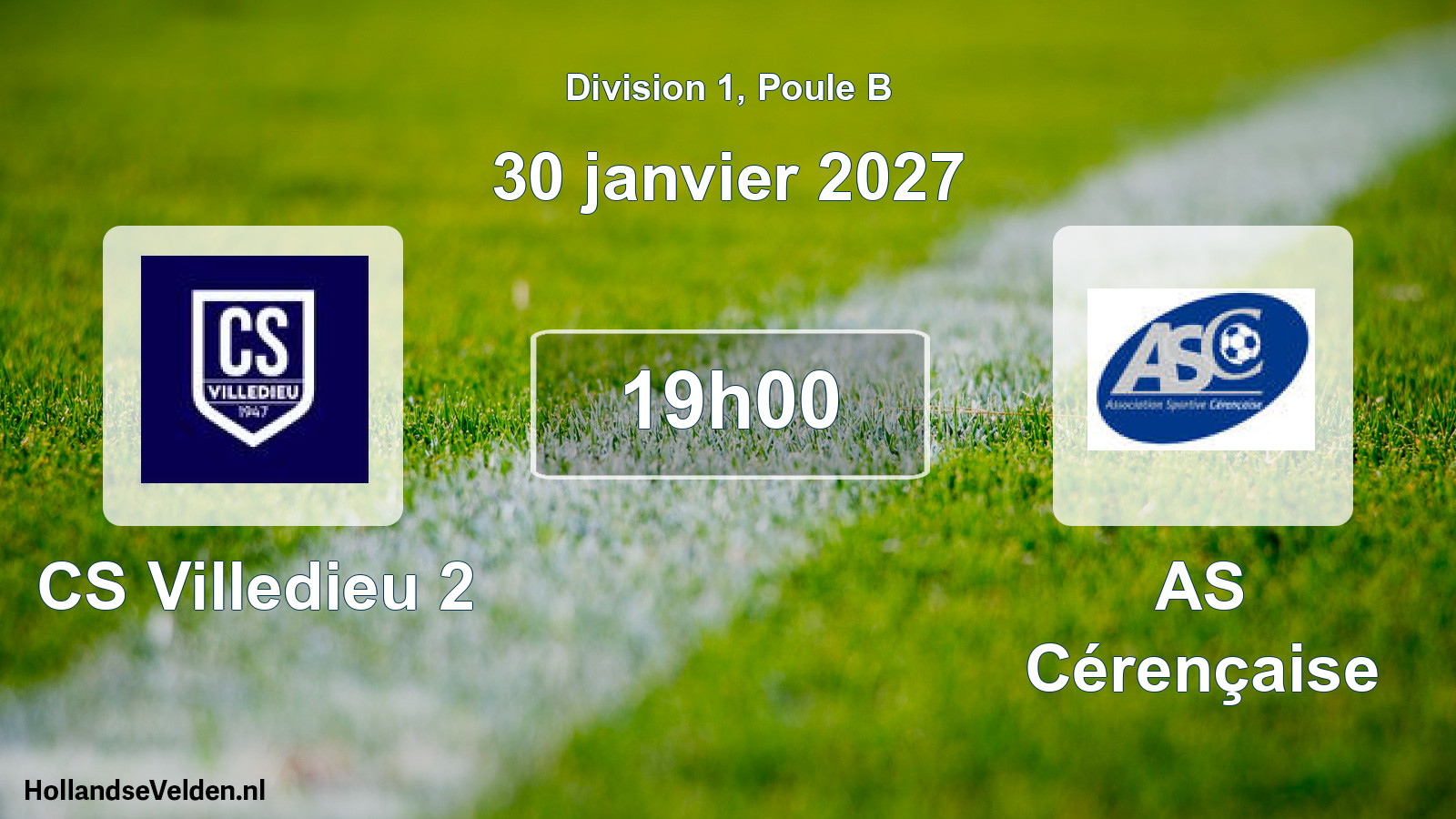 Match programmé: CS Villedieu 2 - AS Cérençaise (30 janvier 2027)