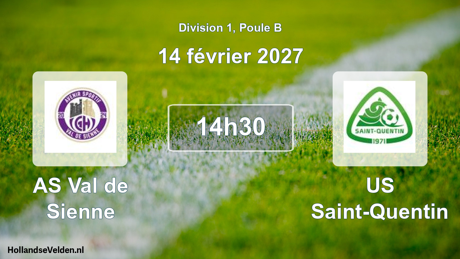 Match programmé: AS Val de Sienne - US Saint-Quentin (14 février 2027)