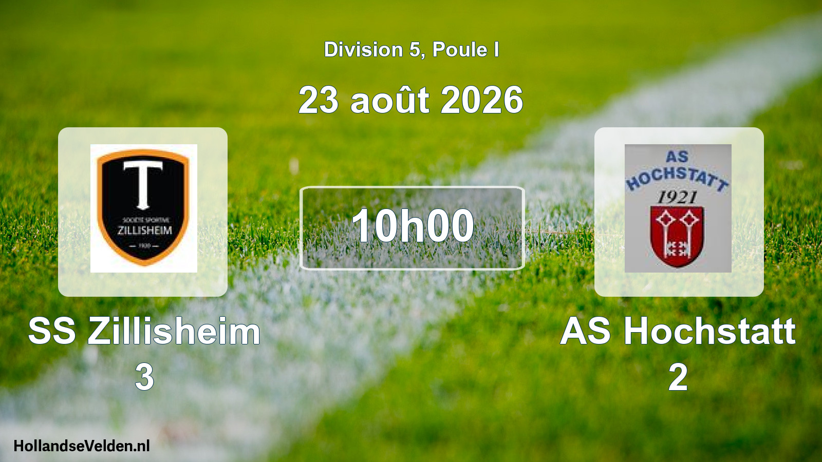 Scheduled Match: SS Zillisheim 3 - AS Hochstatt 2 (23 August 2026)